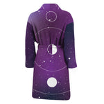 Galaxy Moon Phase Print Men's Bathrobe