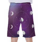 Galaxy Moon Phase Print Men's Beach Shorts
