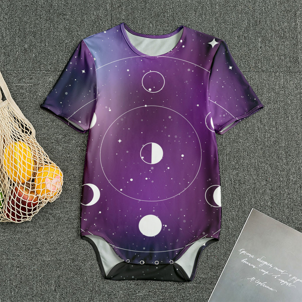 Galaxy Moon Phase Print Men's Bodysuit