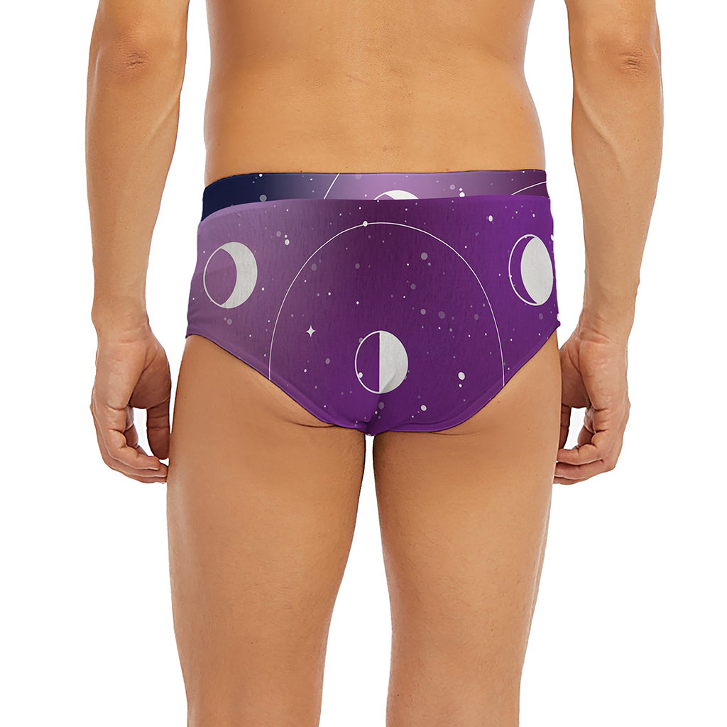 Galaxy Moon Phase Print Men's Briefs