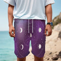 Galaxy Moon Phase Print Men's Cargo Shorts