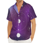 Galaxy Moon Phase Print Men's Deep V-Neck Shirt