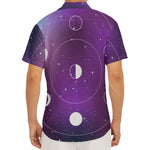 Galaxy Moon Phase Print Men's Deep V-Neck Shirt