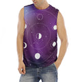 Galaxy Moon Phase Print Men's Fitness Tank Top
