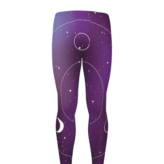 Galaxy Moon Phase Print Men's leggings