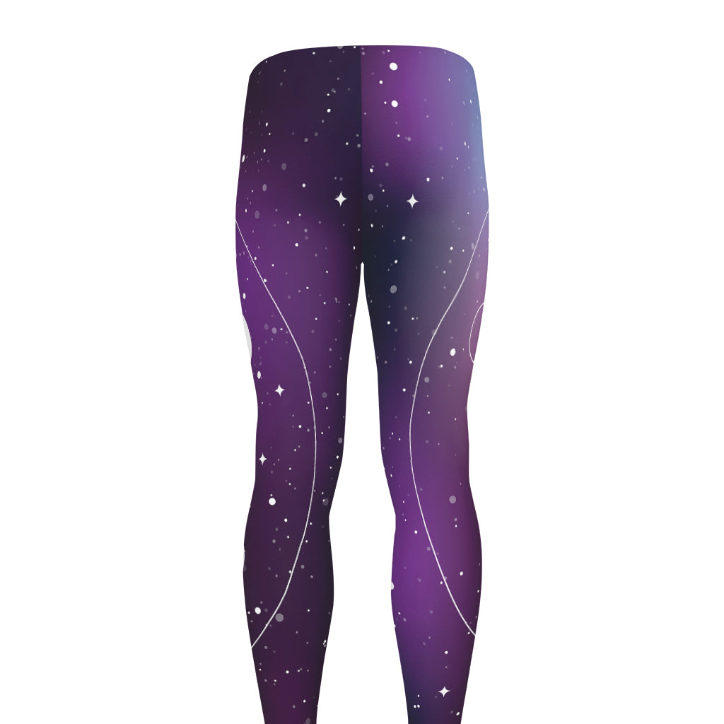 Galaxy Moon Phase Print Men's leggings