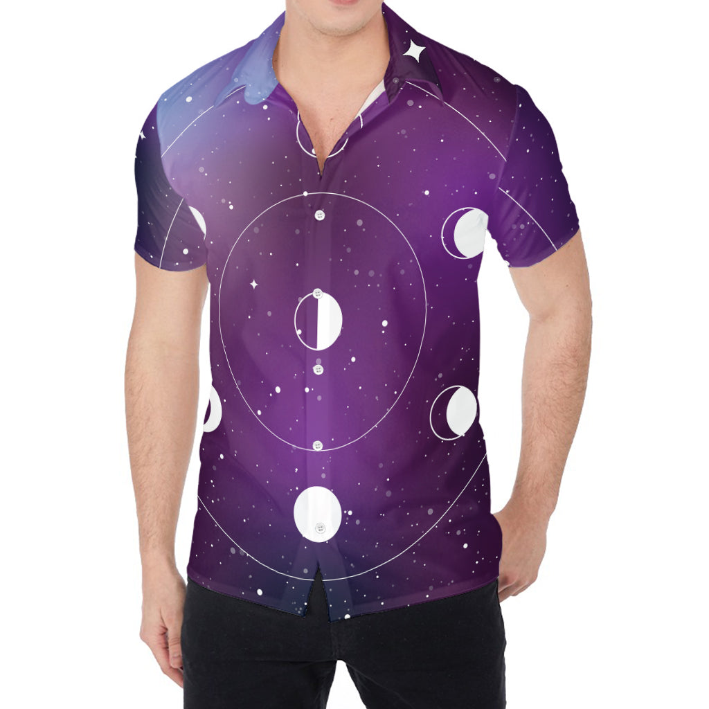 Galaxy Moon Phase Print Men's Shirt
