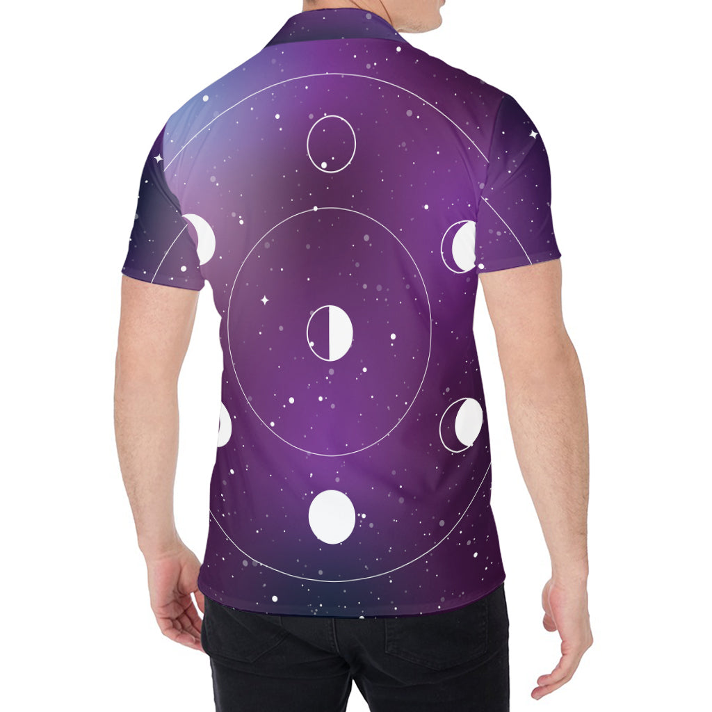 Galaxy Moon Phase Print Men's Shirt