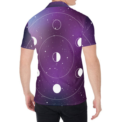 Galaxy Moon Phase Print Men's Shirt