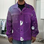 Galaxy Moon Phase Print Men's Shirt Jacket