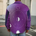 Galaxy Moon Phase Print Men's Shirt Jacket