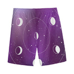 Galaxy Moon Phase Print Men's Sports Shorts