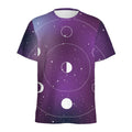 Galaxy Moon Phase Print Men's Athletic T-Shirt