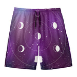 Galaxy Moon Phase Print Men's Swim Trunks