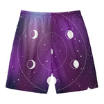 Galaxy Moon Phase Print Men's Swim Trunks