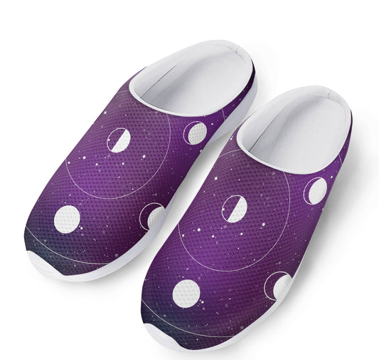 Galaxy Moon Phase Print Mesh Casual Shoes
