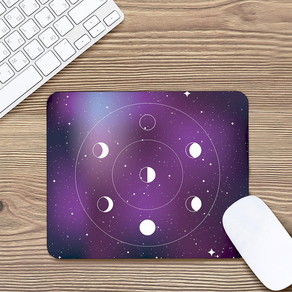 Galaxy Moon Phase Print Mouse Pad