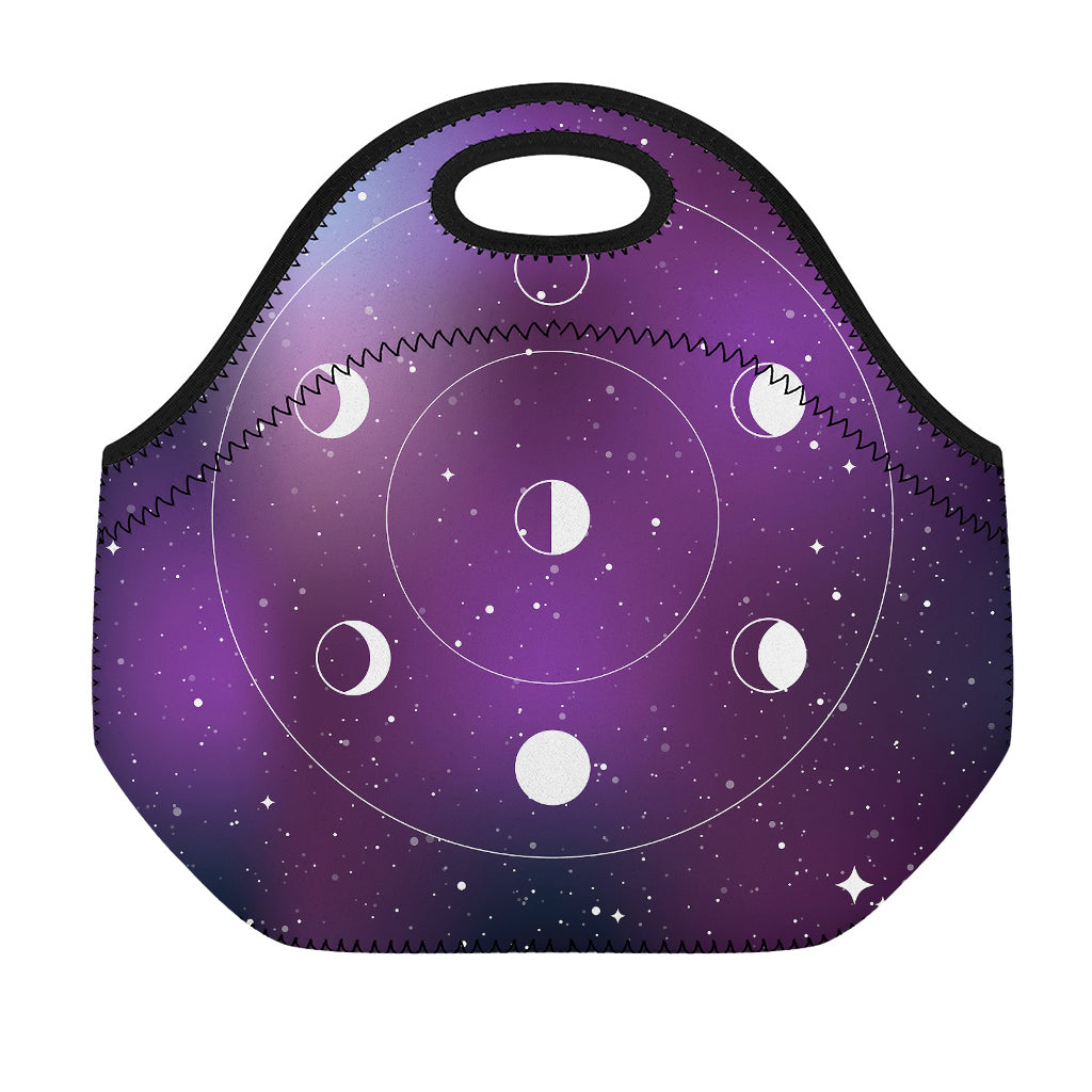Galaxy Moon Phase Print Neoprene Lunch Bag