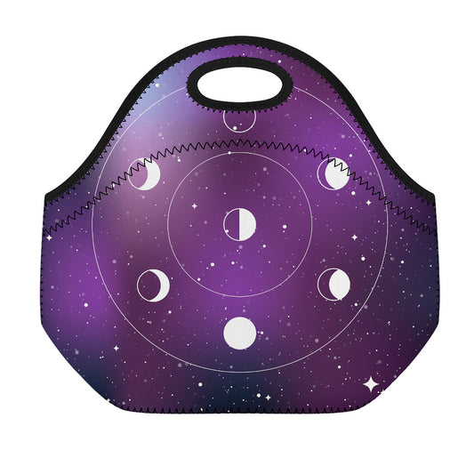 Galaxy Moon Phase Print Neoprene Lunch Bag