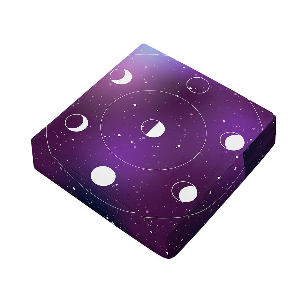 Galaxy Moon Phase Print Outdoor Seat Cushion Cover