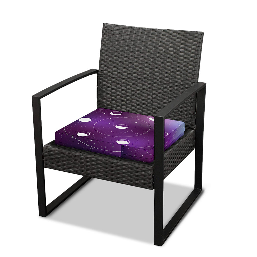 Galaxy Moon Phase Print Outdoor Seat Cushion Cover