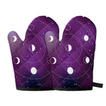 Galaxy Moon Phase Print Oven Mitts