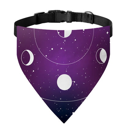 Galaxy Moon Phase Print Over The Collar Dog Bandana