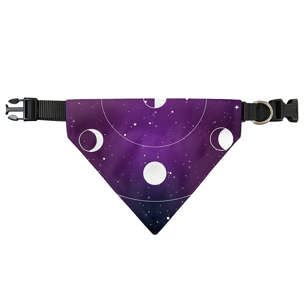Galaxy Moon Phase Print Over The Collar Dog Bandana