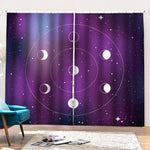 Galaxy Moon Phase Print Pencil Pleat Curtains