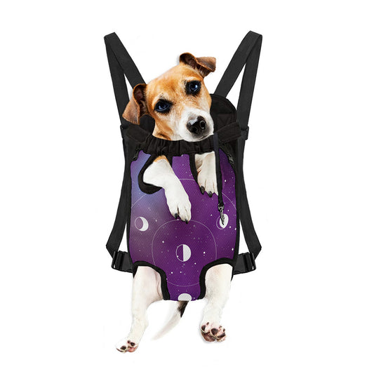 Galaxy Moon Phase Print Pet Carrier Backpack