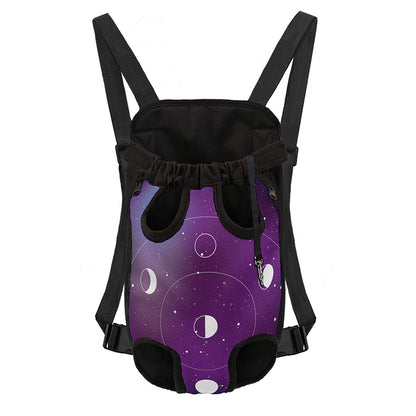 Galaxy Moon Phase Print Pet Carrier Backpack
