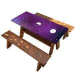 Galaxy Moon Phase Print Picnic Table Cover