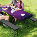 Galaxy Moon Phase Print Picnic Table Cover