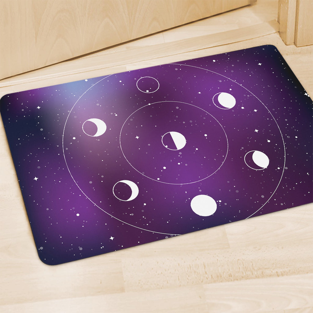 Galaxy Moon Phase Print Polyester Doormat