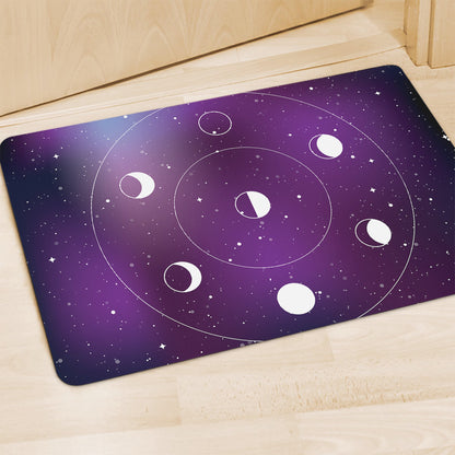 Galaxy Moon Phase Print Polyester Doormat
