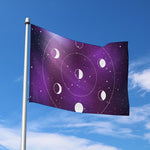 Galaxy Moon Phase Print Polyester Flag