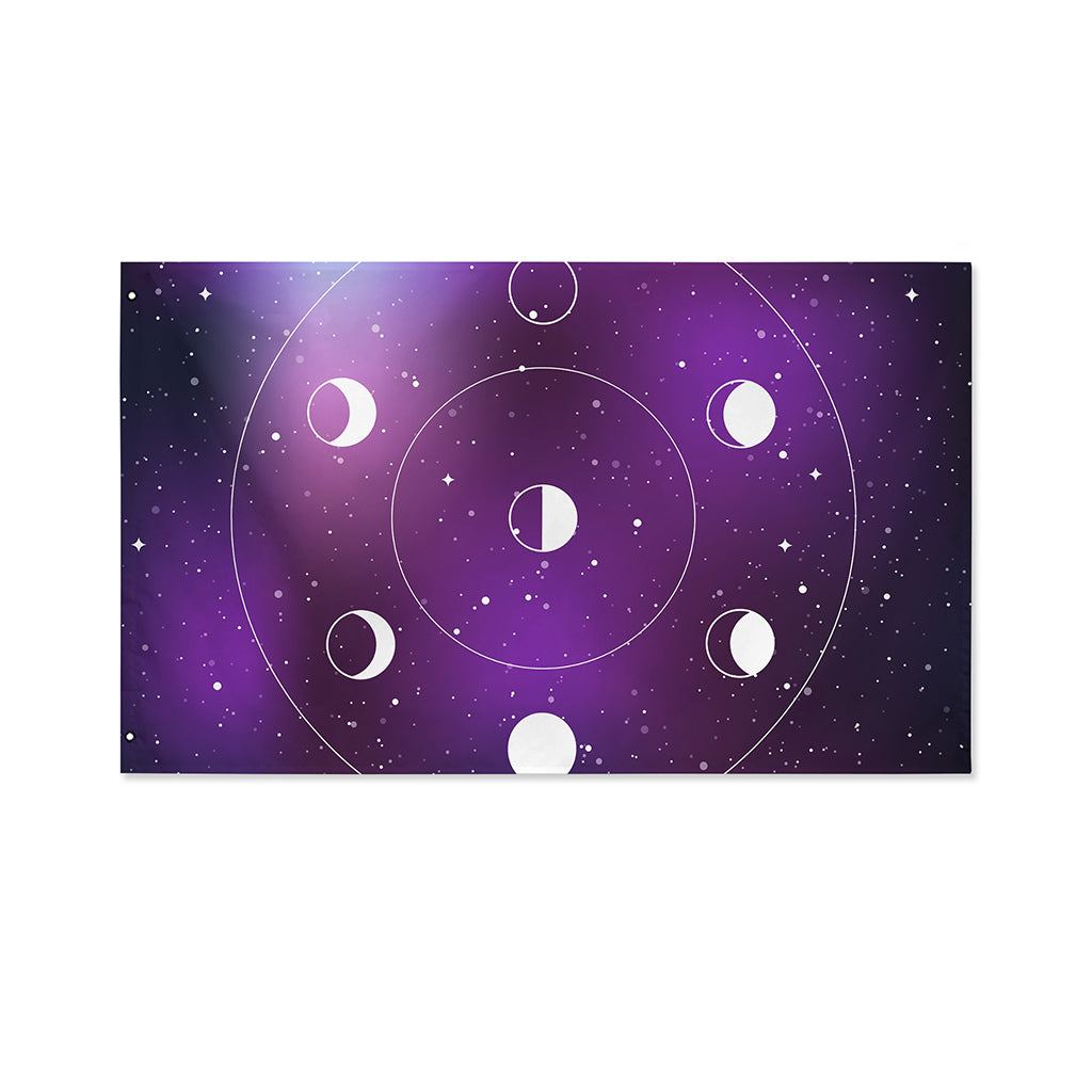 Galaxy Moon Phase Print Polyester Flag