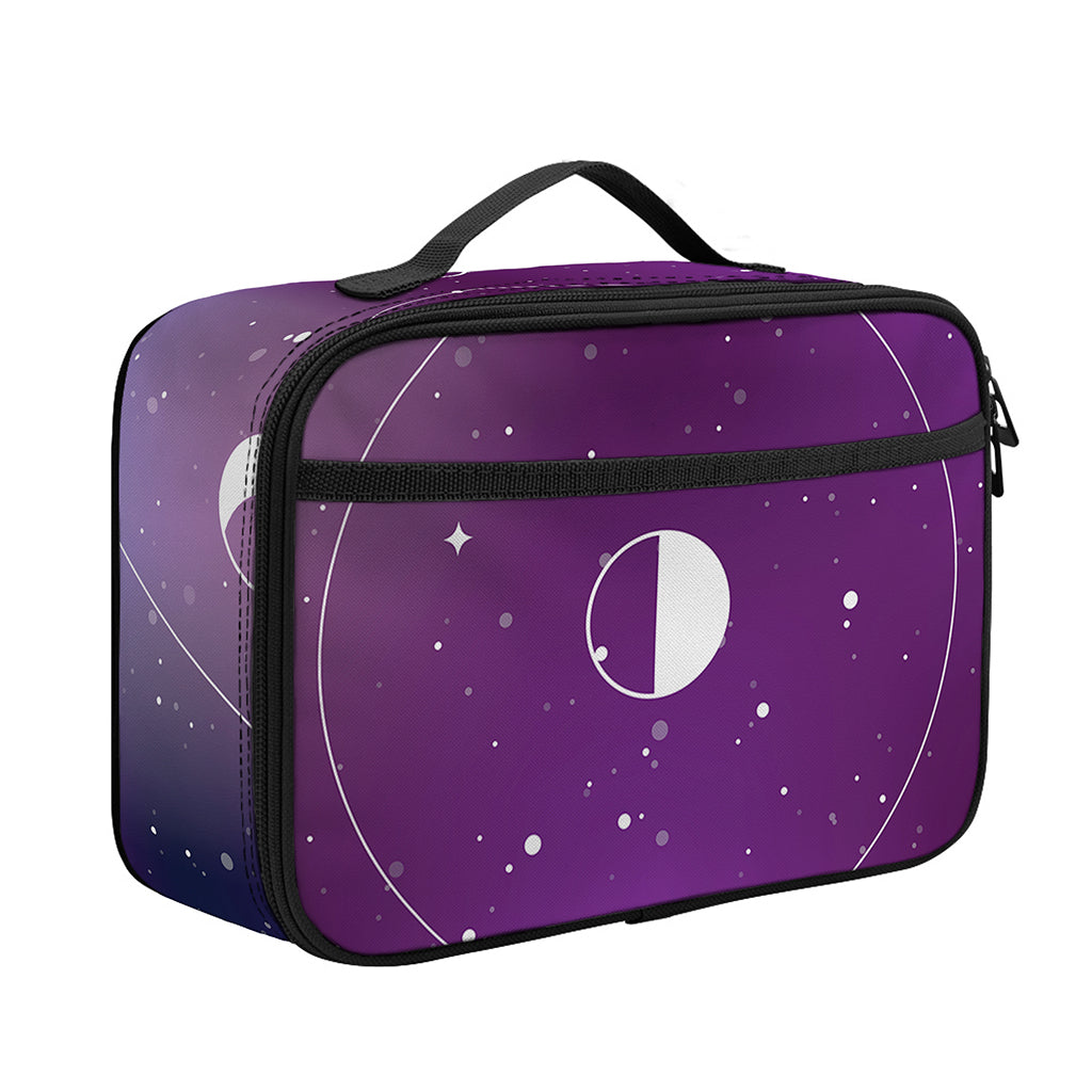 Galaxy Moon Phase Print Portable Lunch Bag