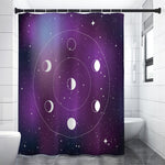 Galaxy Moon Phase Print Premium Shower Curtain