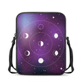 Galaxy Moon Phase Print Rectangular Crossbody Bag