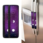Galaxy Moon Phase Print Refrigerator Handle Covers
