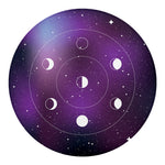 Galaxy Moon Phase Print Round Blanket