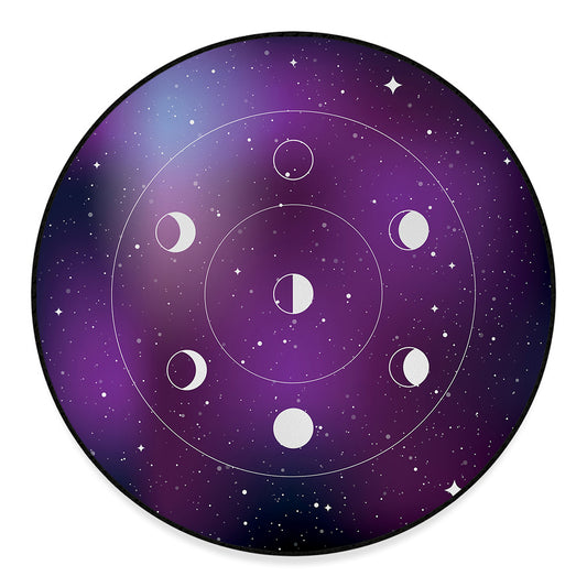 Galaxy Moon Phase Print Round Floor Mat