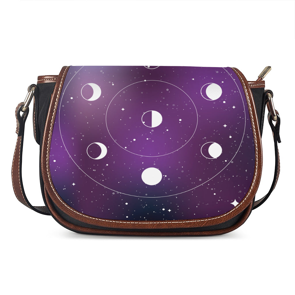 Galaxy Moon Phase Print Saddle Bag