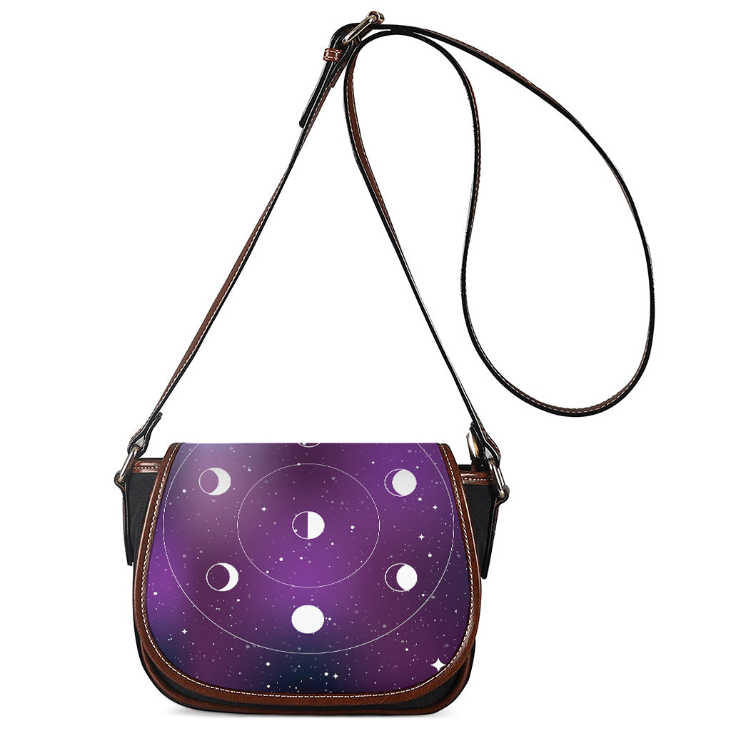 Galaxy Moon Phase Print Saddle Bag