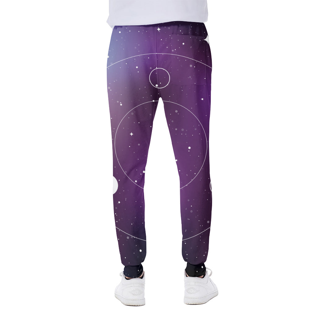Galaxy Moon Phase Print Scuba Joggers