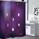 Galaxy Moon Phase Print Shower Curtain
