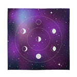 Galaxy Moon Phase Print Silk Bandana