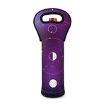 Galaxy Moon Phase Print Single Neoprene Wine Tote