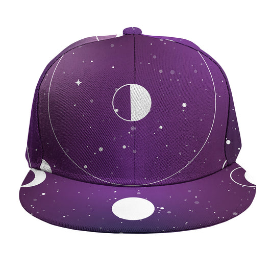 Galaxy Moon Phase Print Snapback Cap